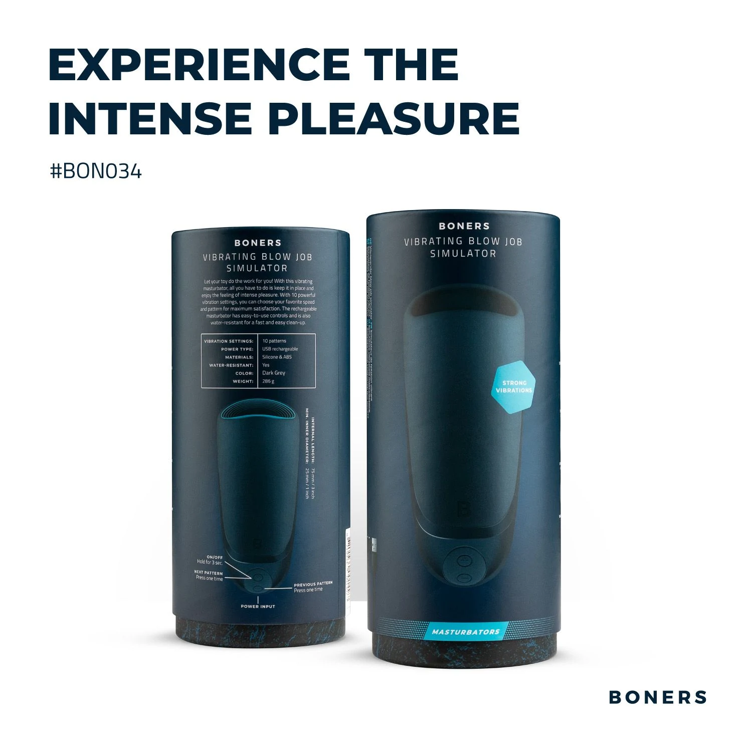 Boners vibrerende blowjob simulator met pushbutton bediening aan de onderkant