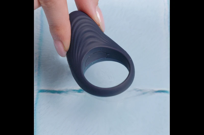 Boners vibrerende cockring in blauw siliconen