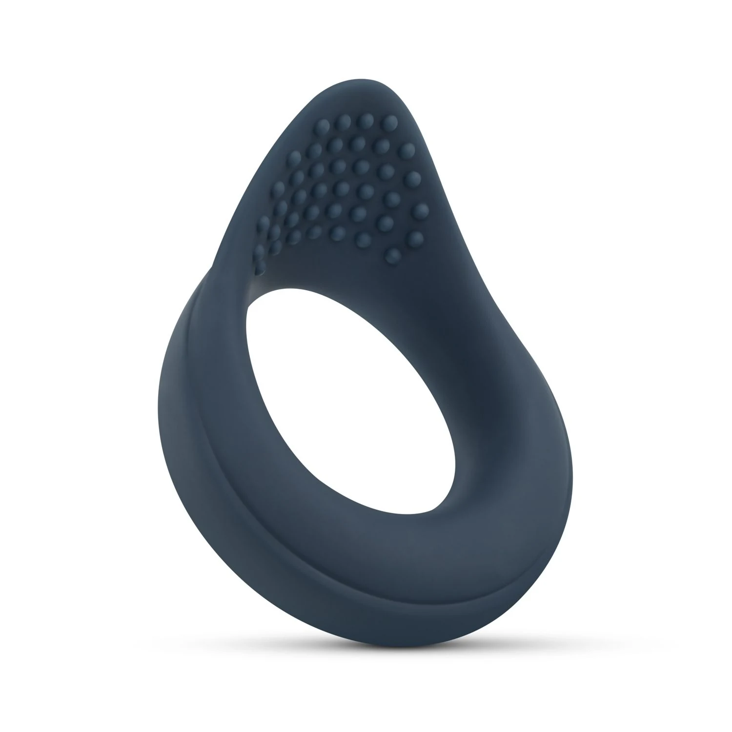 Boners vibrerende cockring met perineum stimulatie in blauw siliconen