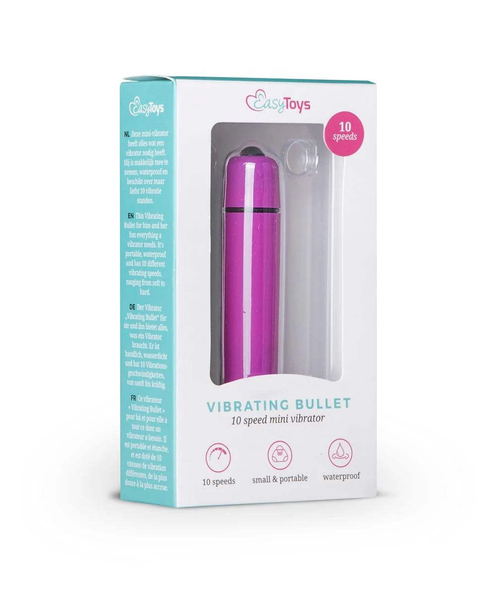 Paarse bullet vibrator, mini vibrator van ABS met pushbutton bediening