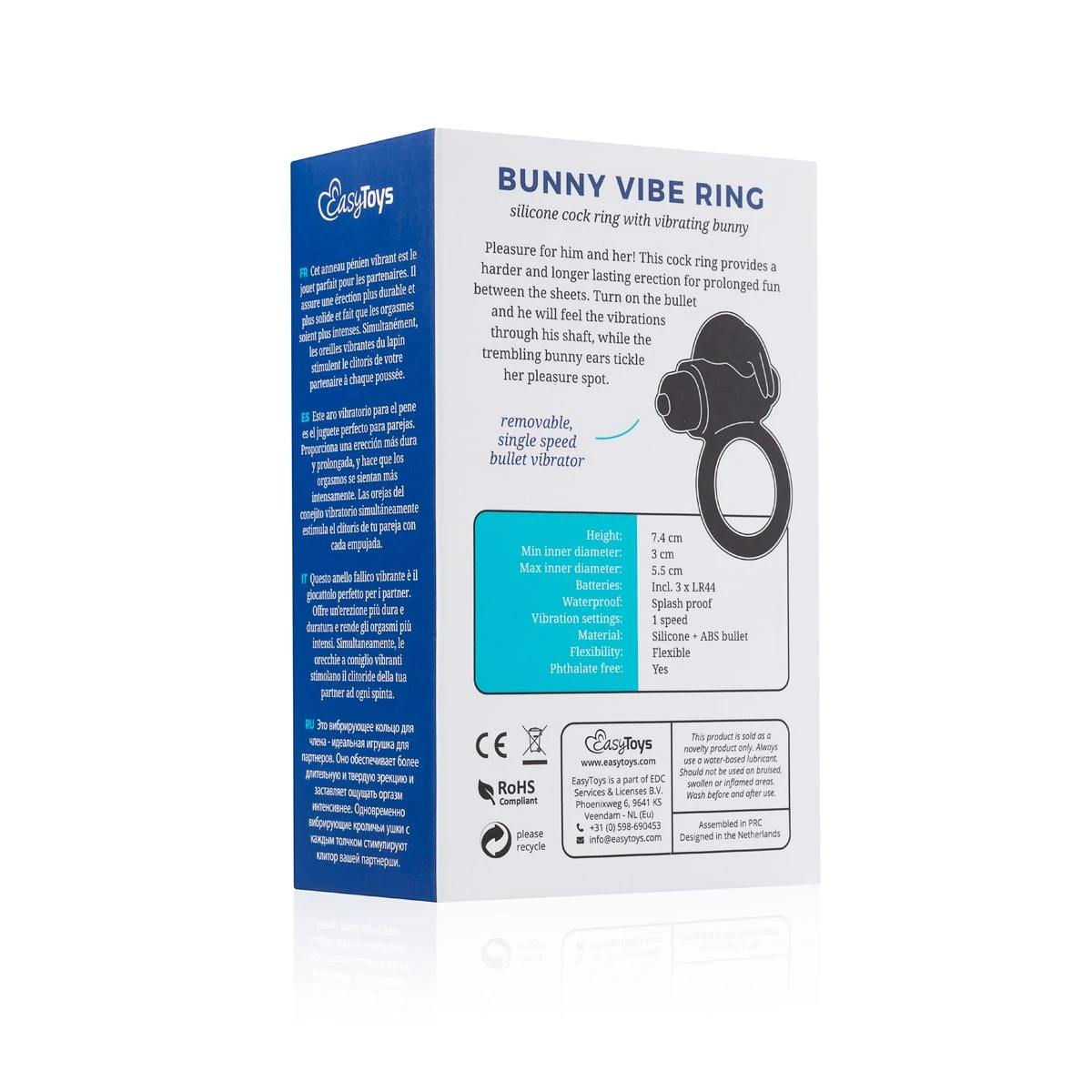 Bunny Vibe Cockring met diameter van 30 tot 55 mm