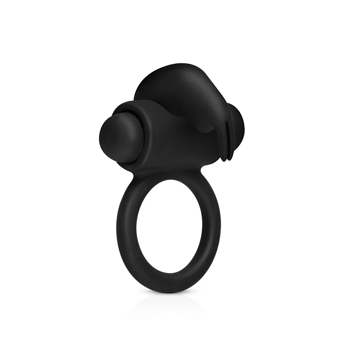 Zwarte Bunny Vibe Cockring van siliconen en ABS