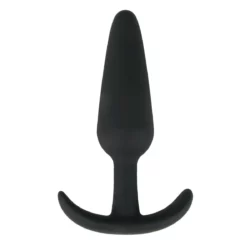 Buttplug M zwart van siliconen, medium maat met slank design