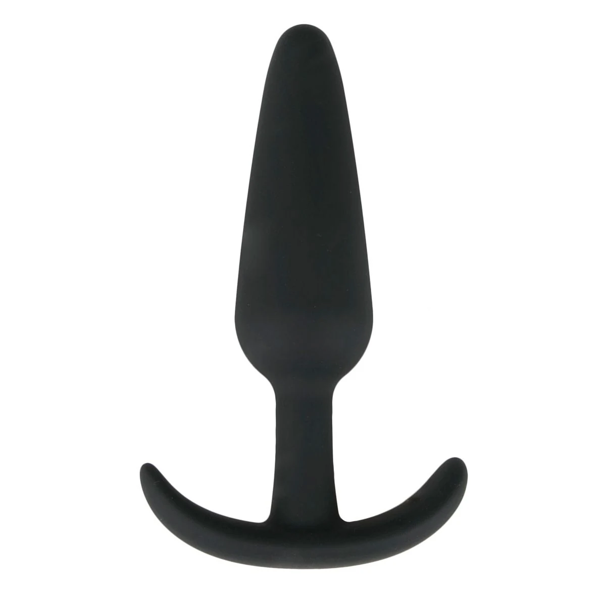 Buttplug M zwart van siliconen, medium maat met slank design