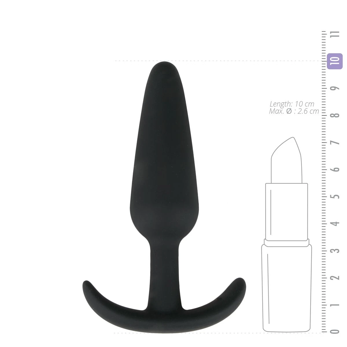 Medium buttplug M met glad materiaal en maximale diameter 26 mm