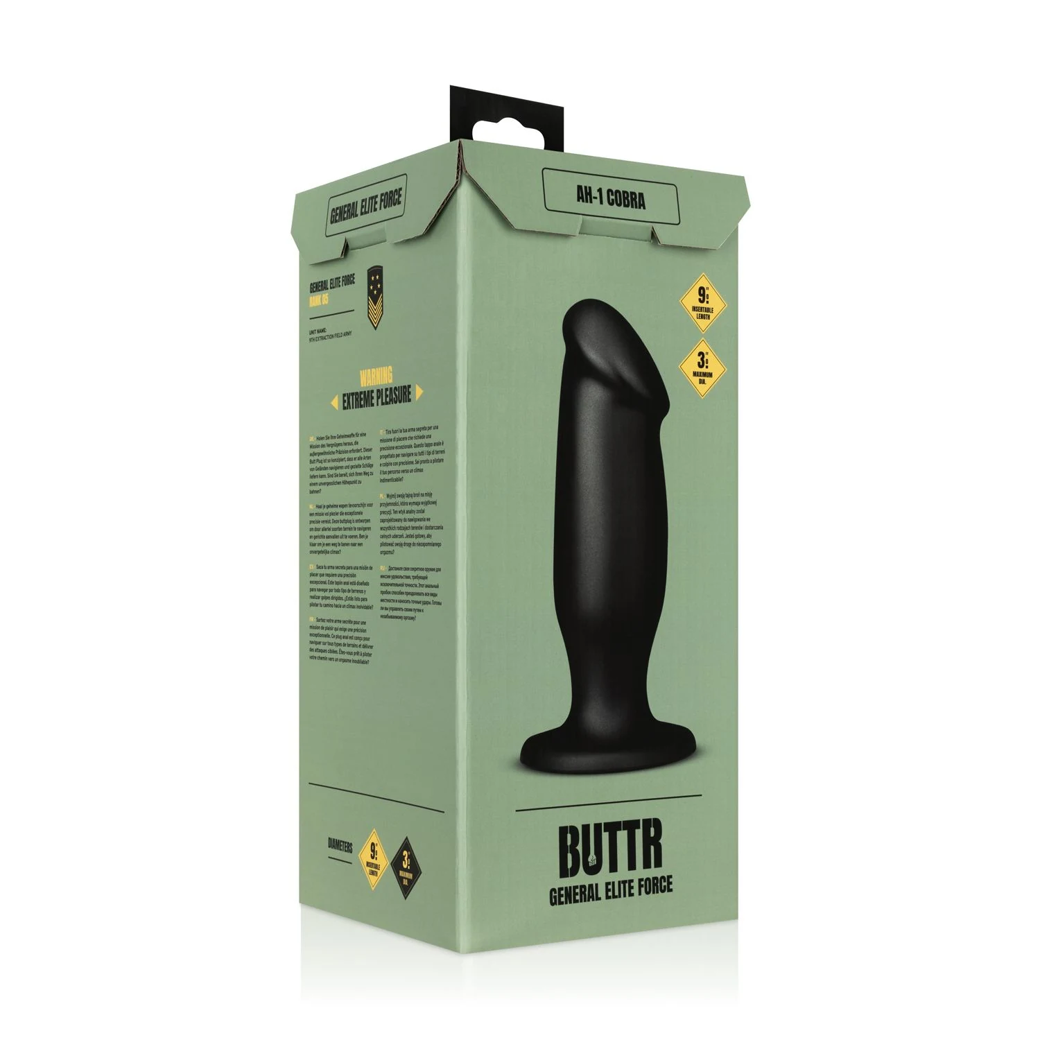 BUTTR AH-1 Cobra Buttplug van PVC-materiaal met stevige schacht