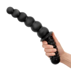BUTTR Akimbo dubbelzijdige anaal dildo in zwart met noppen en ribbels