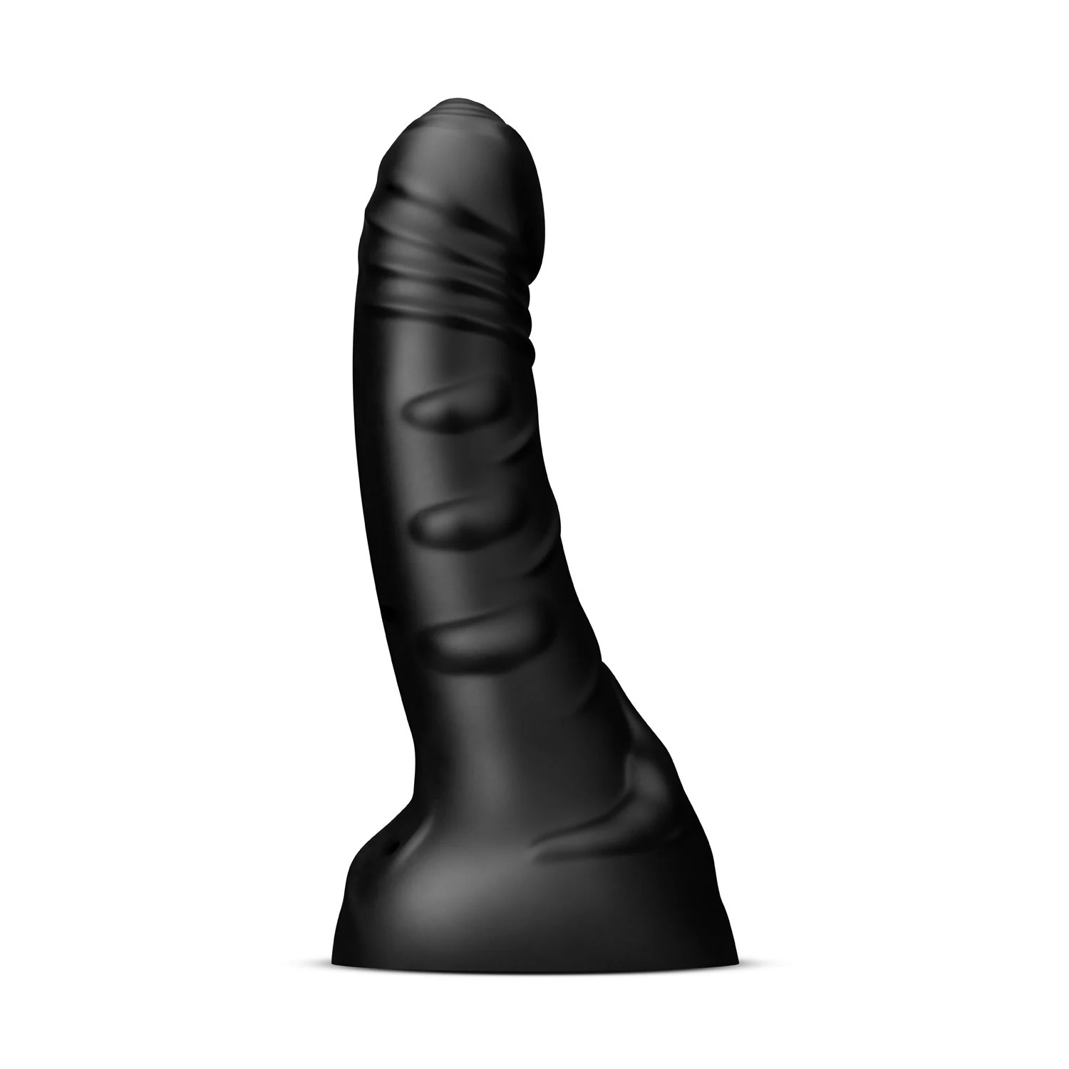 BUTTR Black Hawk gebogen dildo met aders, geschikt voor vagina en anus