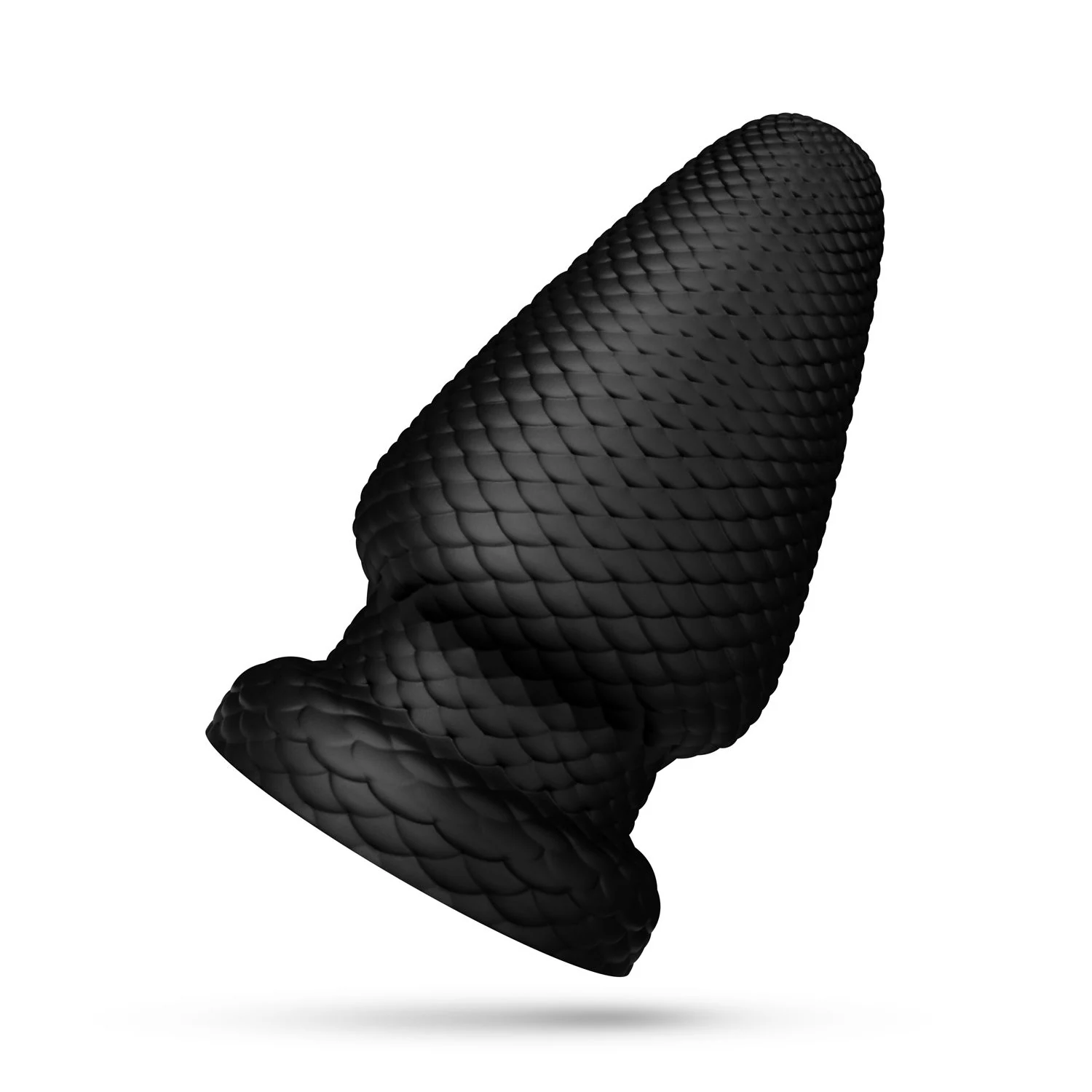 Zwarte grote buttplug met textuur, 152 mm lengte