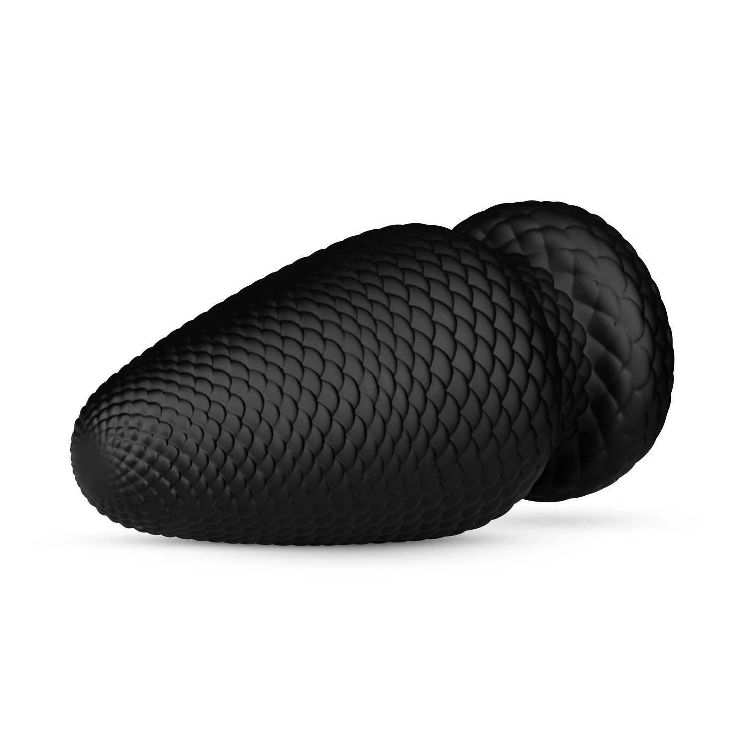 Grote buttplug met textuur en maximale diameter van 99 mm