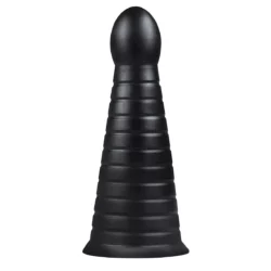 BUTTR Devil Dog Buttplug XXL zwart met geribbelde schacht