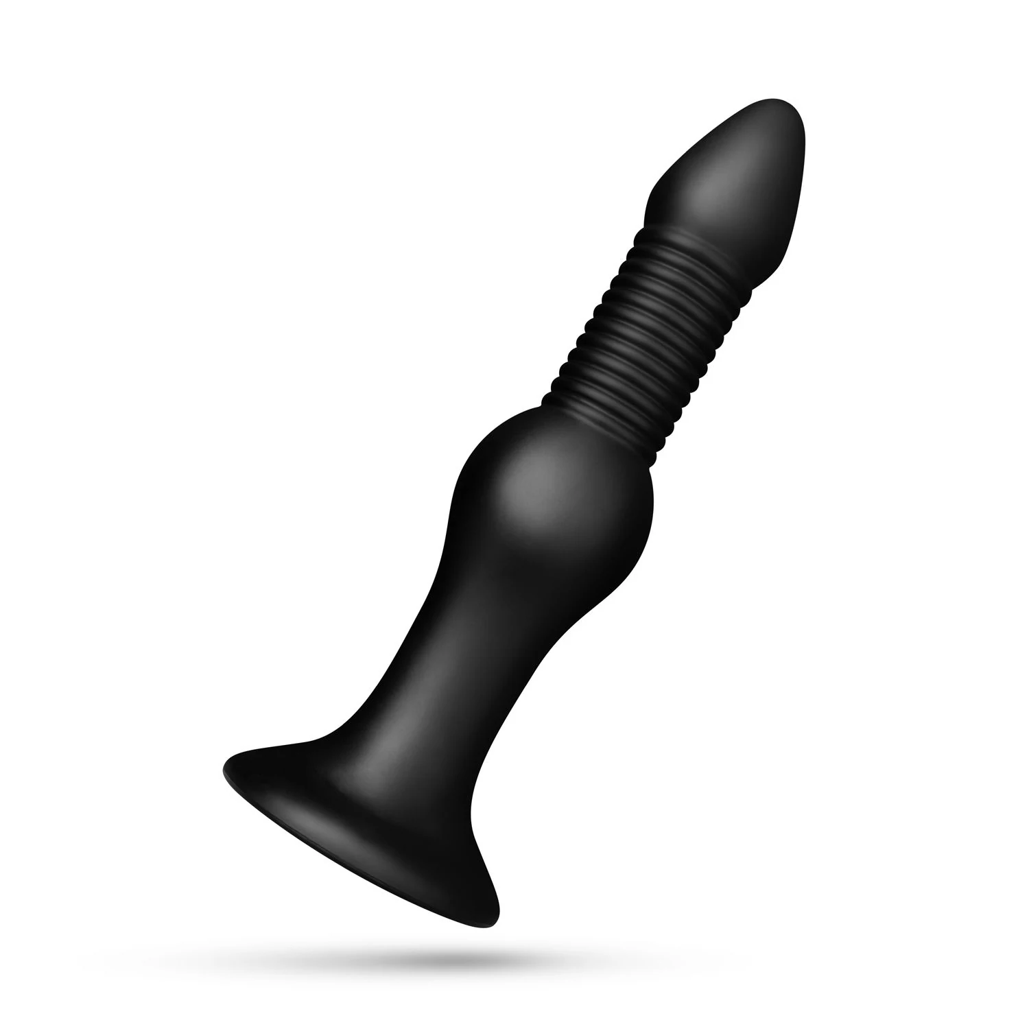 Zwarte BUTTR dildo voor anaal en vaginaal gebruik met ribbels