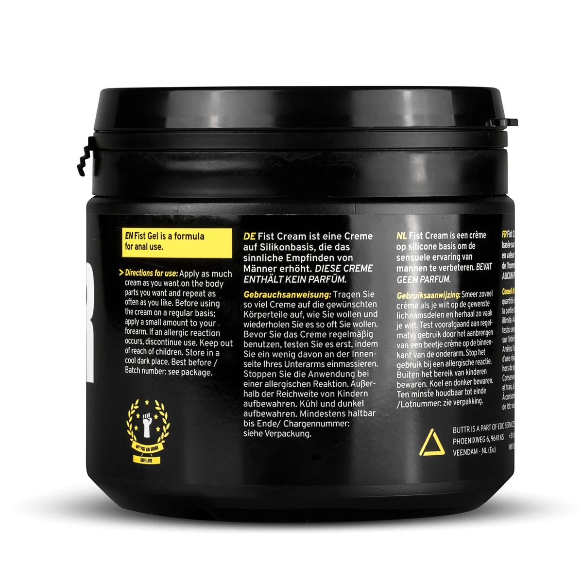 BUTTR Fisting Crème 500 ml unisex glijmiddel uit Nederland met langdurig glad effect
