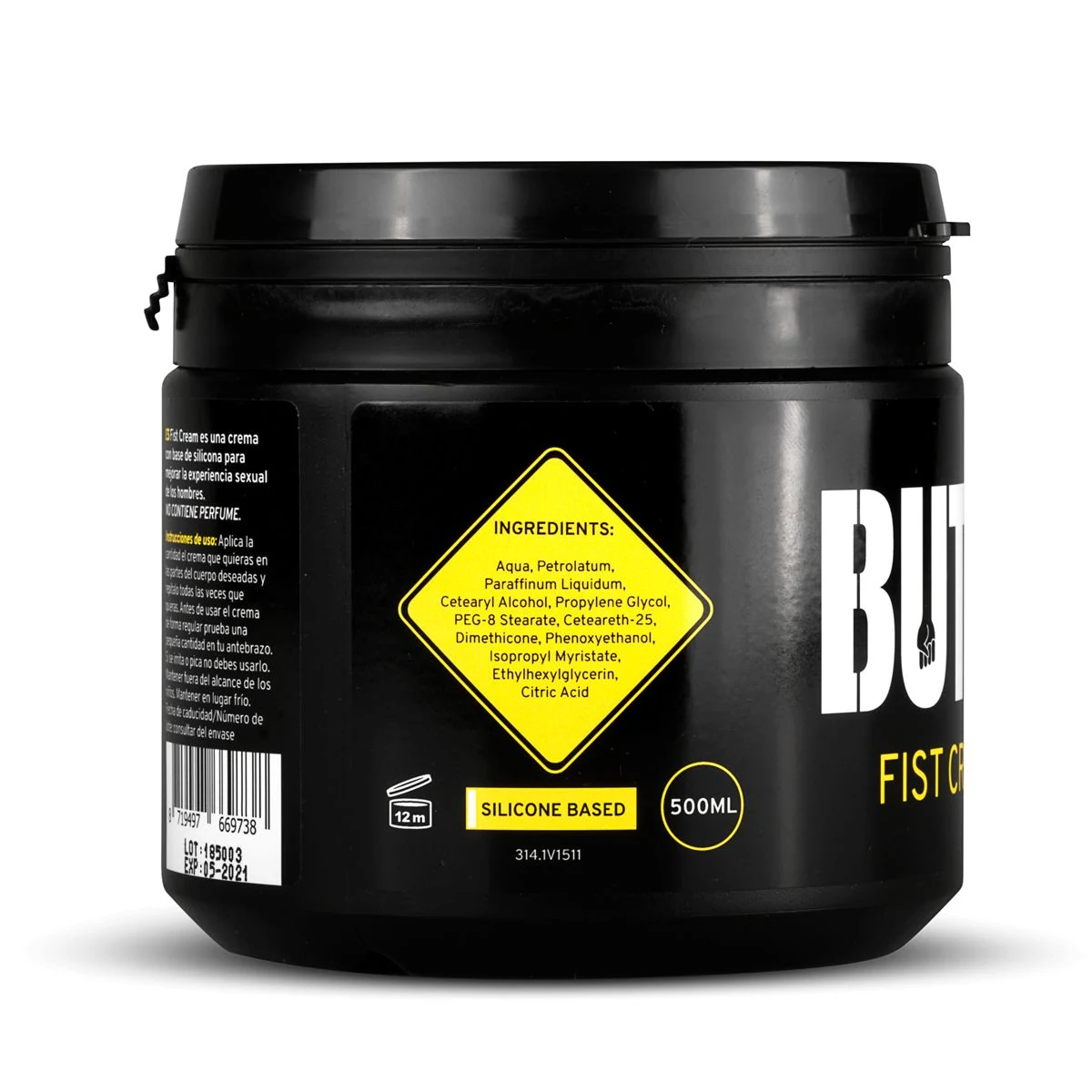 BUTTR Fisting Crème 500 ml pot, niet geschikt voor oraal gebruik of latex condooms