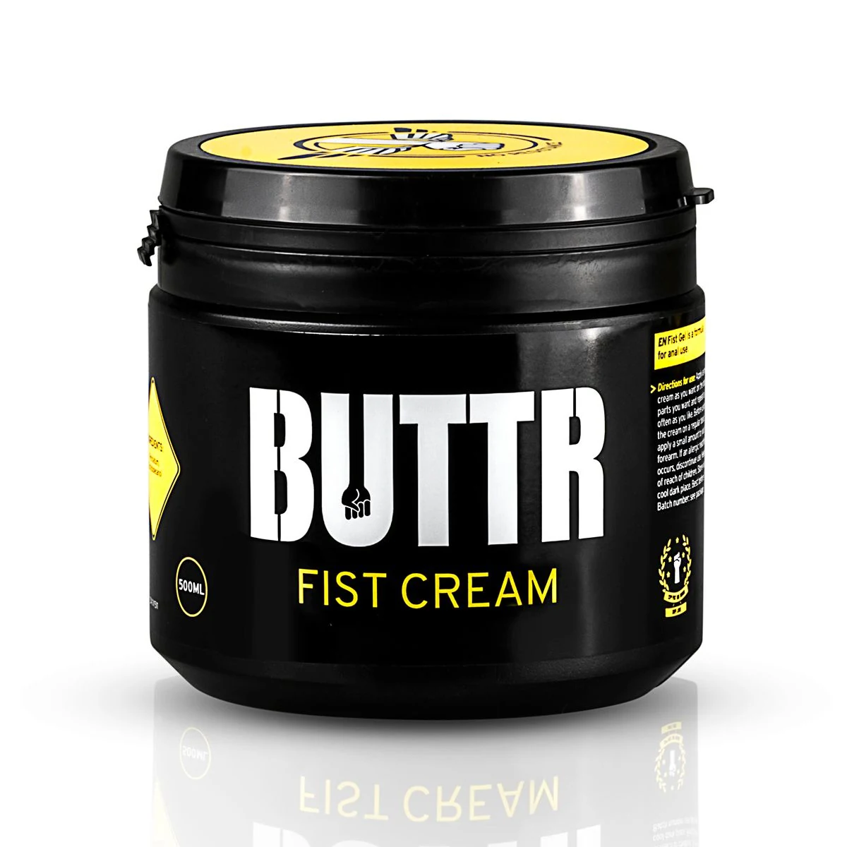 BUTTR Fisting Crème 500 ml met ingrediënten zoals aqua, petrolatum en paraffinum liquidum