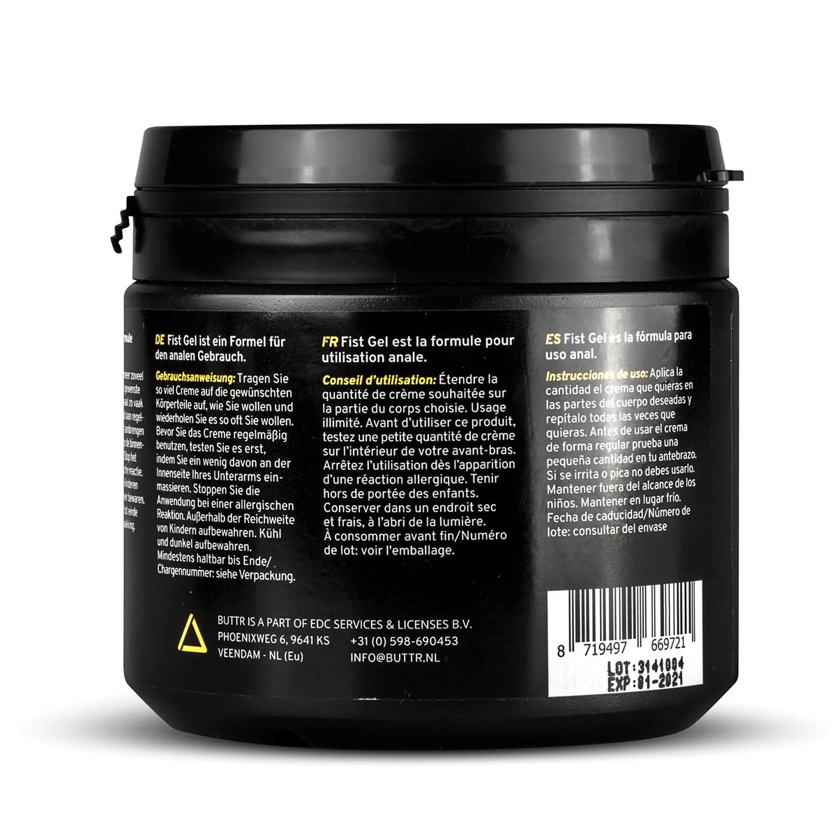 BUTTR Fisting Gel waterbasis, geschikt voor siliconen sextoys