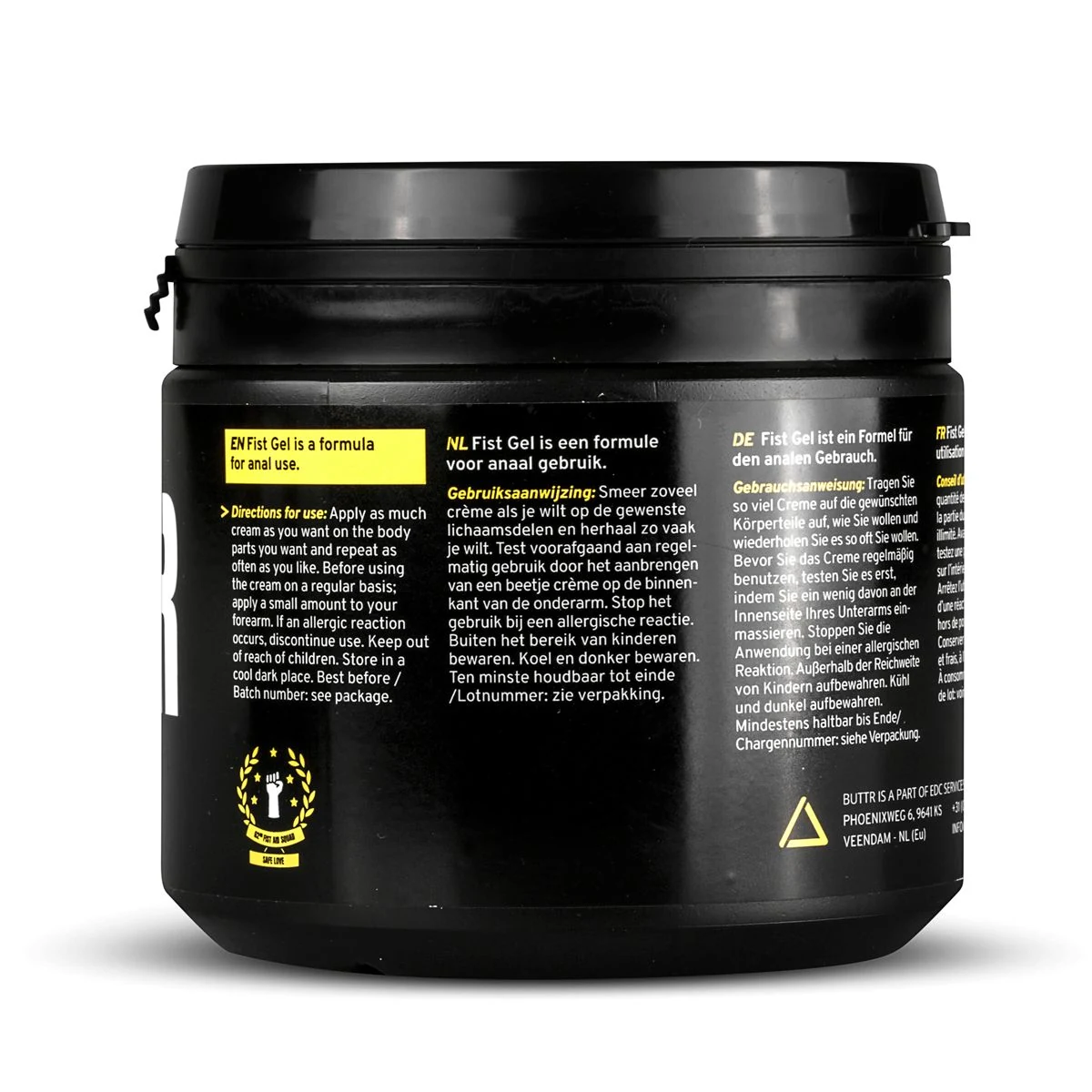BUTTR fisting gel op waterbasis, geschikt voor latex condooms