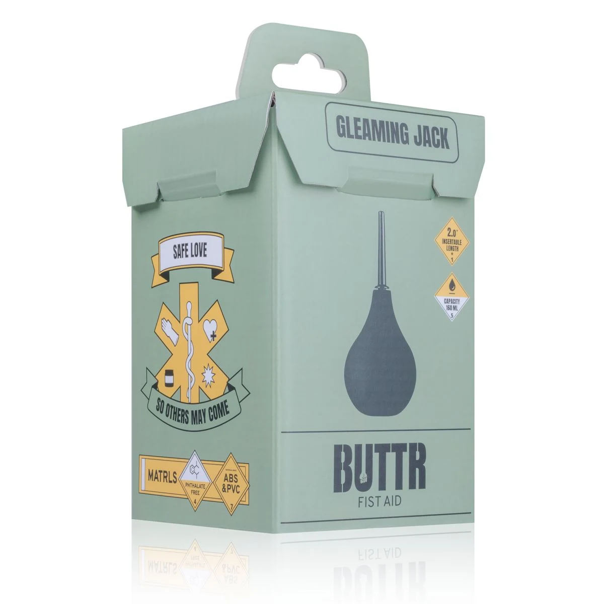 Zwarte BUTTR GleamingJack Anaal Douche met maximale diameter van 9 mm