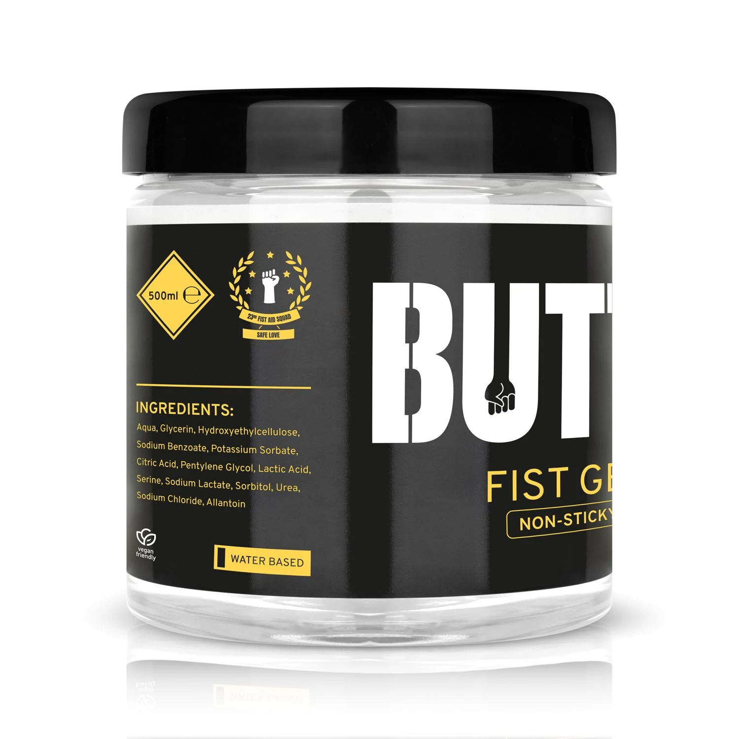 BUTTR fisting gel 500 ml met transparante textuur