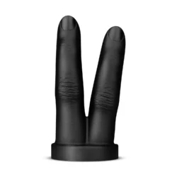 BUTTR Victory dubbele vinger buttplug in zwart met realistisch ontwerp