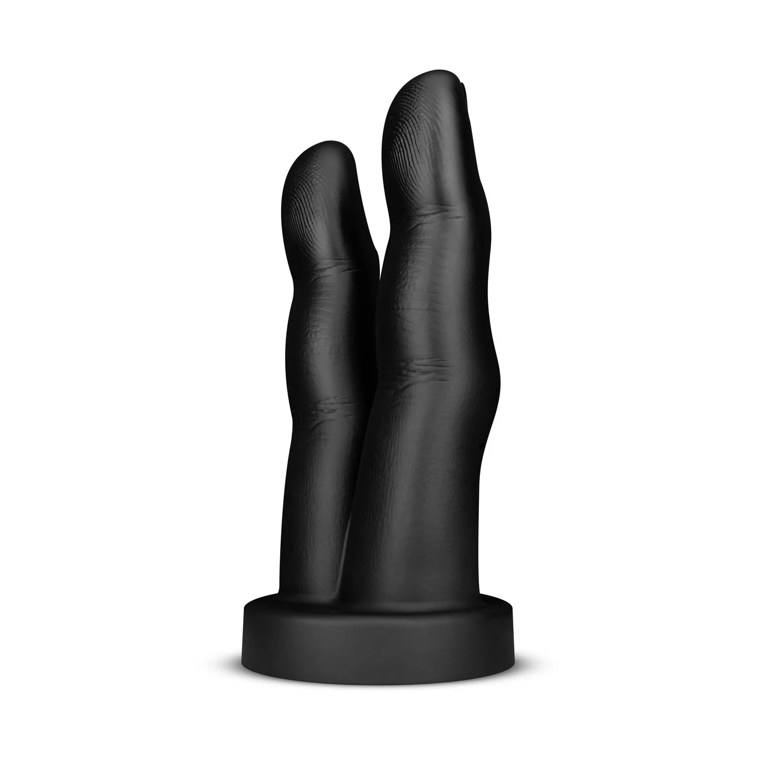 Dubbele vinger buttplug met gladde structuur en zuignap