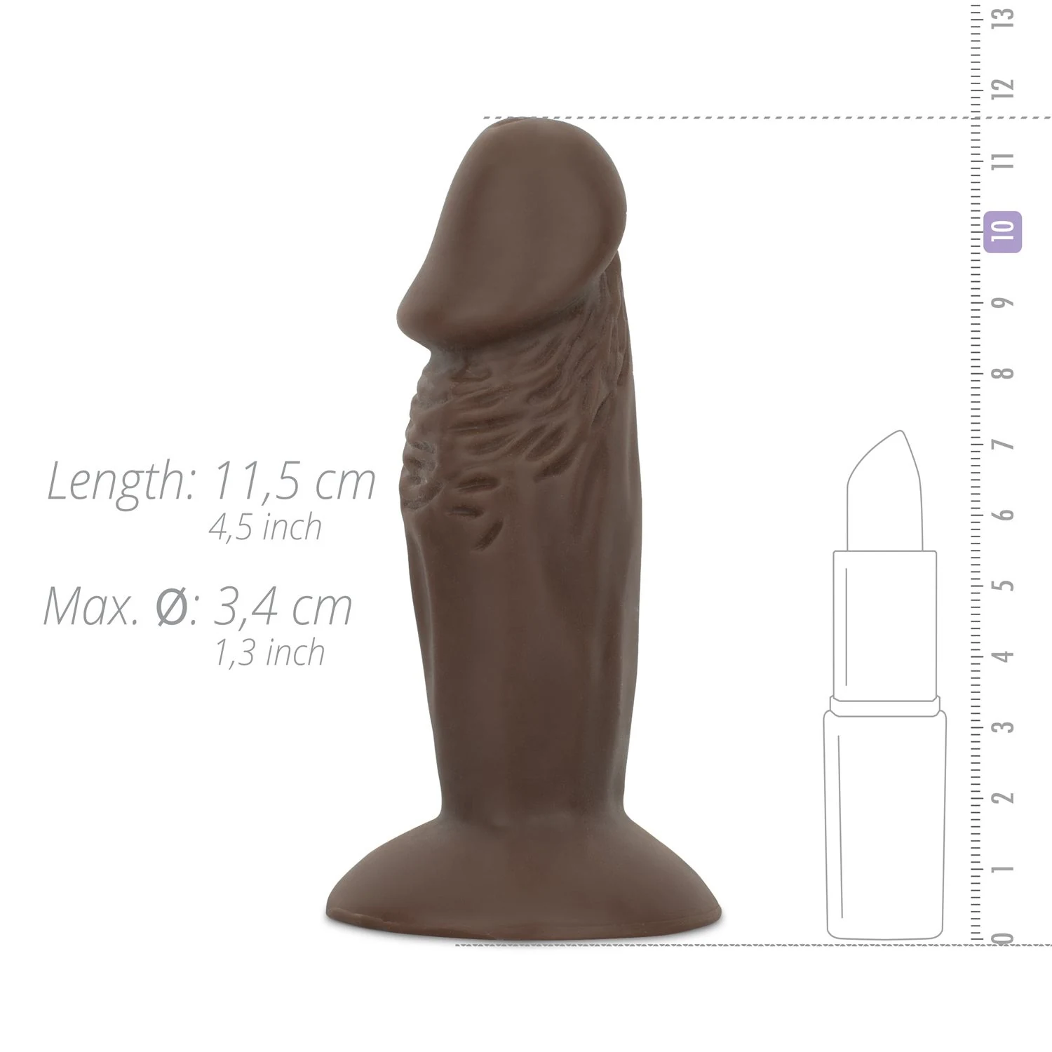 Charlie kleine dildo met zuignap voor beginners en pegging, unisex