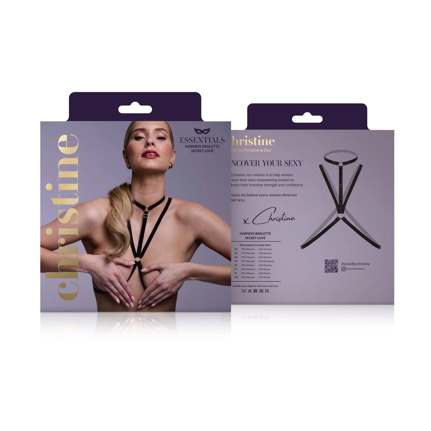 Zwarte Christine harnas bralette als ideale party accessoire