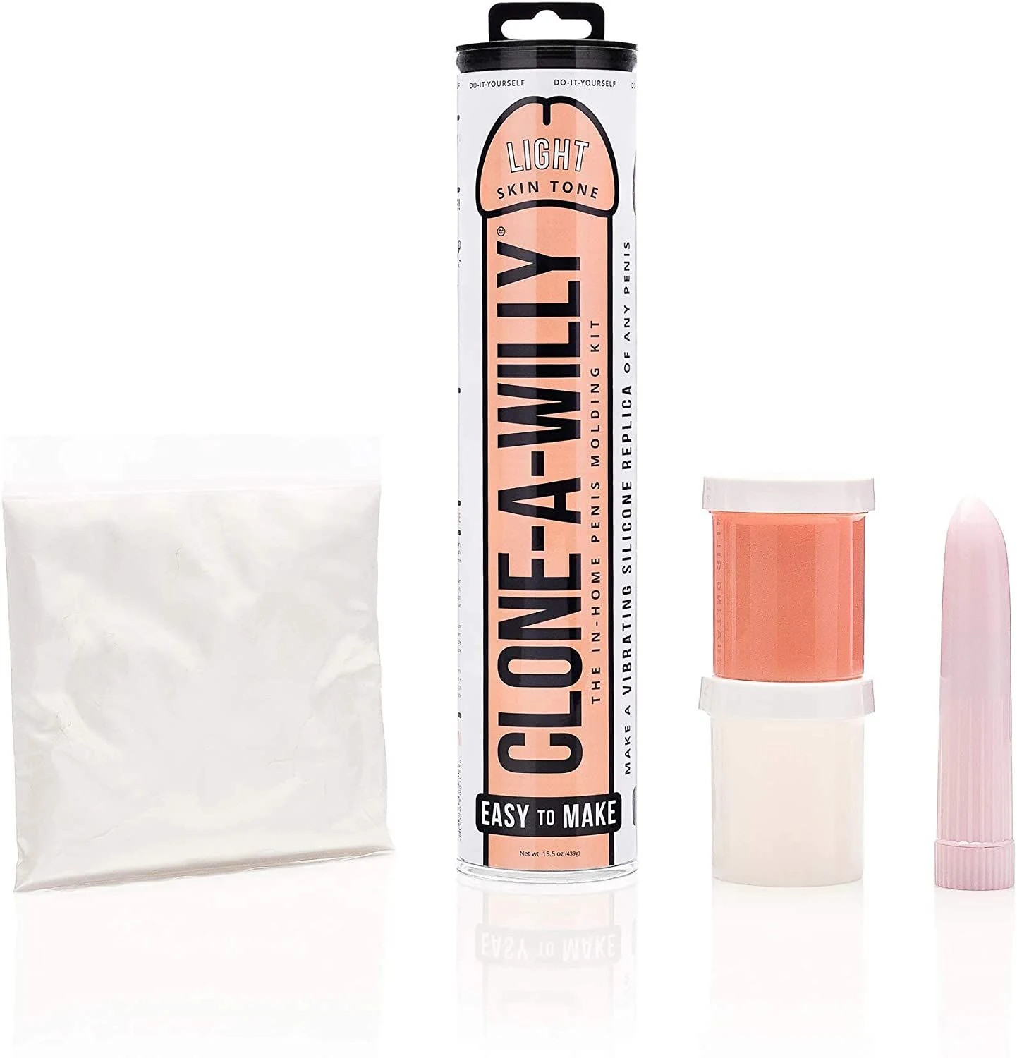 Clone-A-Willy Kit Light Tone met buis, poeder, thermometer en siliconen mix