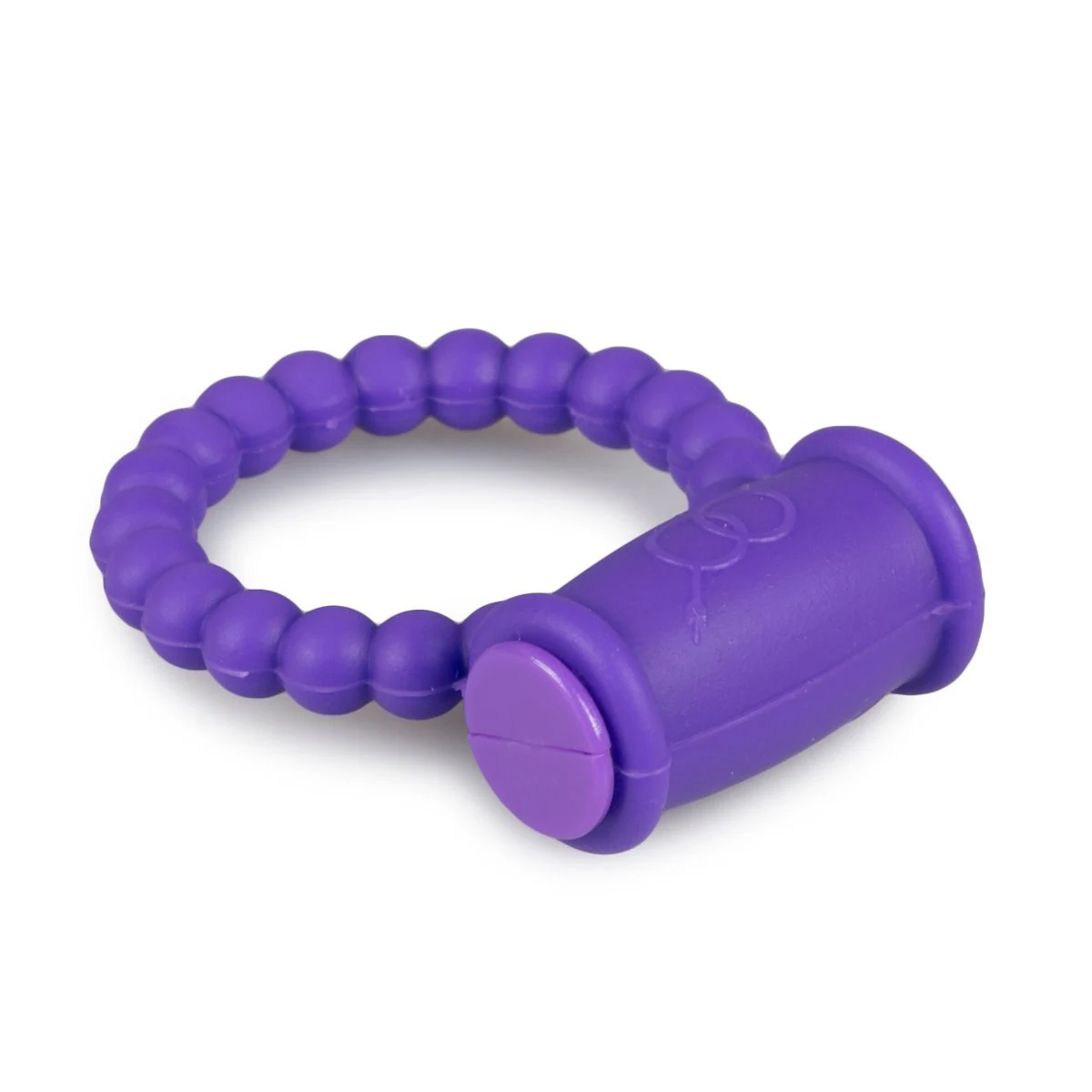 Cockring met vibrator in paars met bolvormige ring