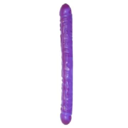 Crystal Jellies Double Dong Paars van Doc Johnson, flexibele dubbele dildo van PVC