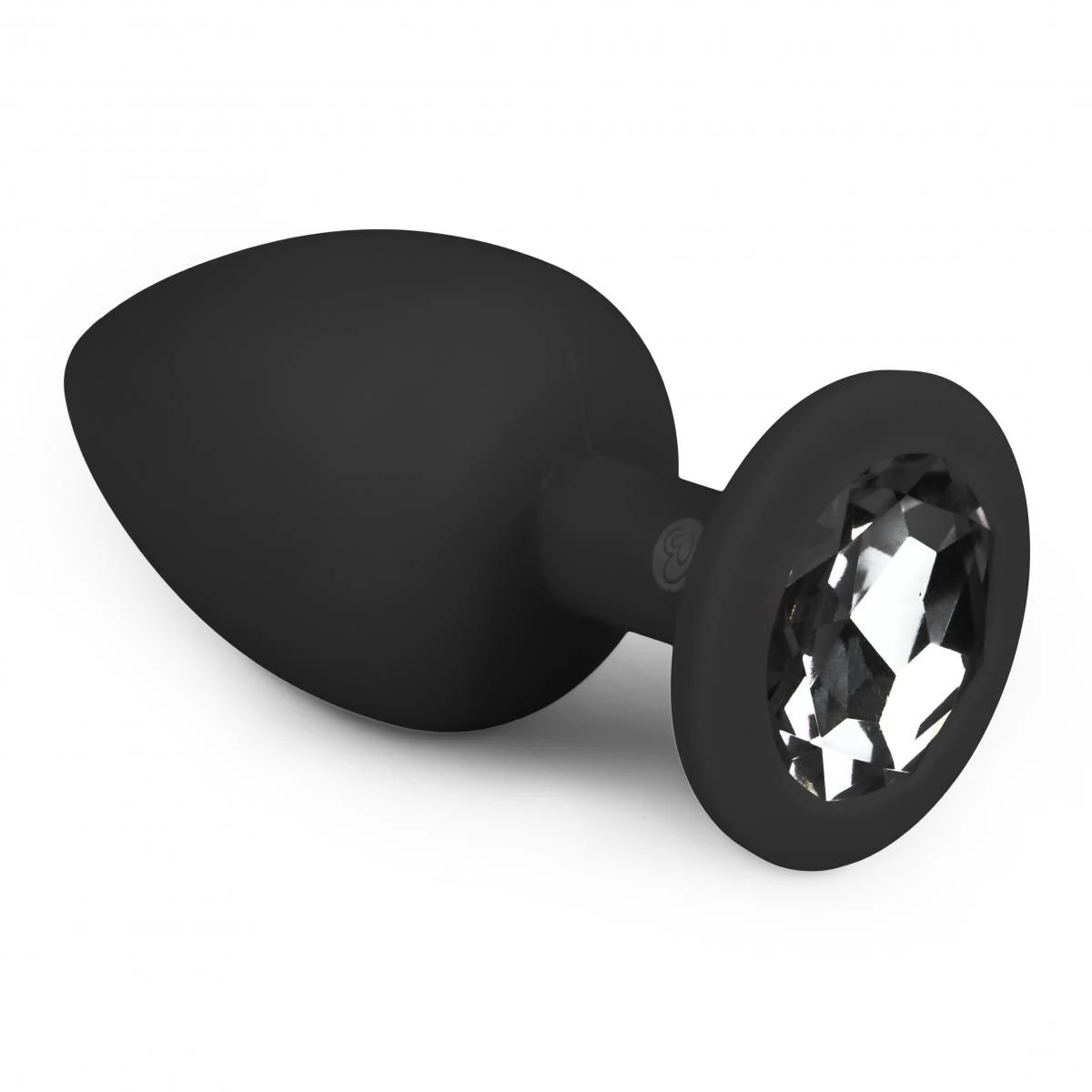 Diamond Plug Groot Zwart van Easytoys Anal Collection, siliconen buttplug met siersteen