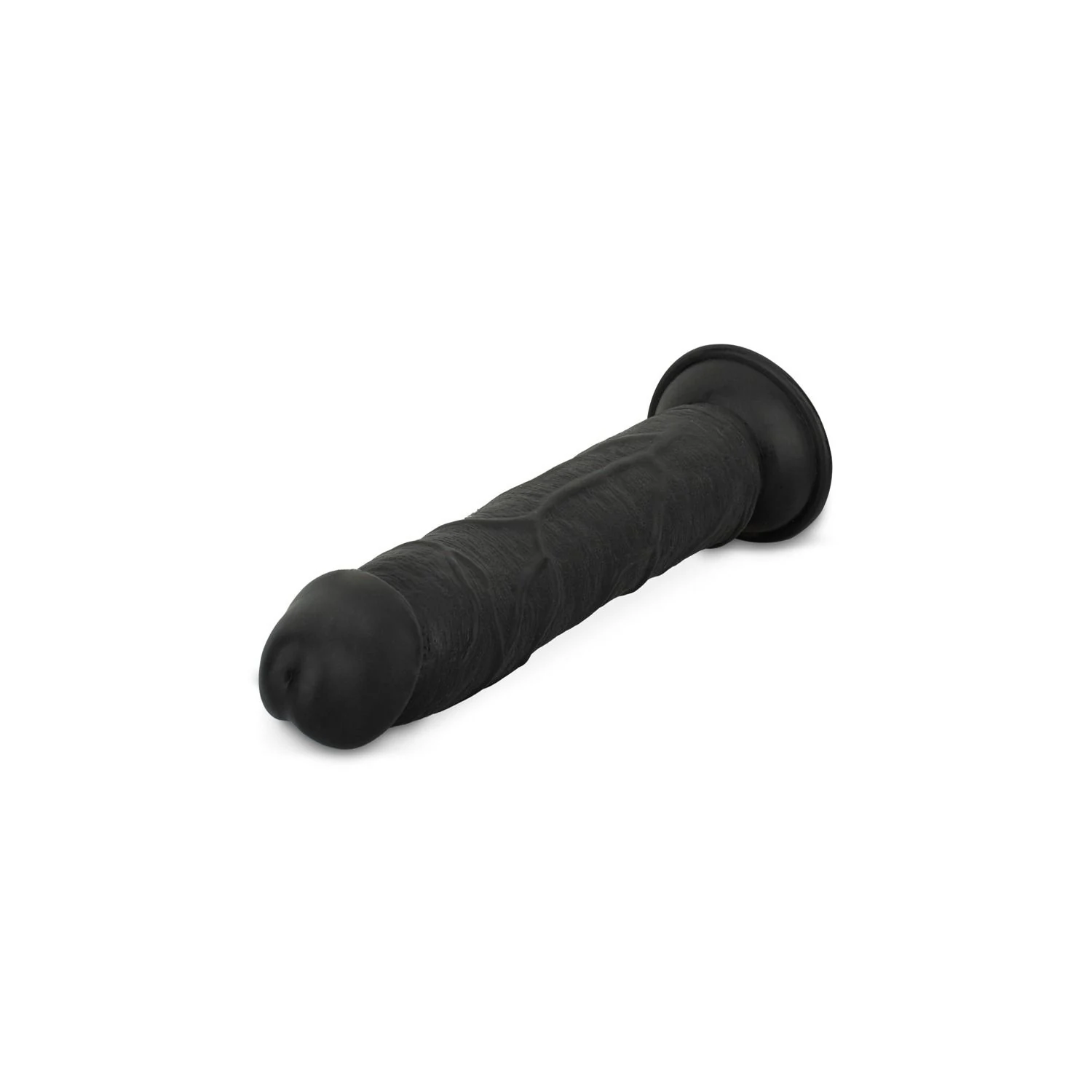 Dildo zonder ballen zwart, geschikt voor vaginaal en anaal gebruik