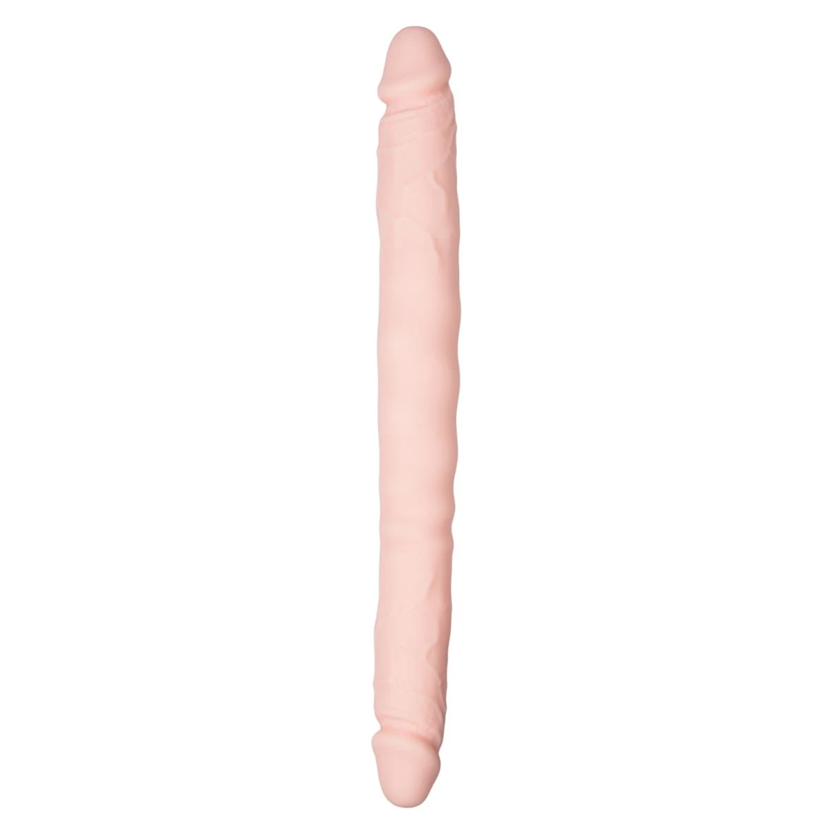 Double ended dildo van 40 cm in beige siliconen met realistisch design