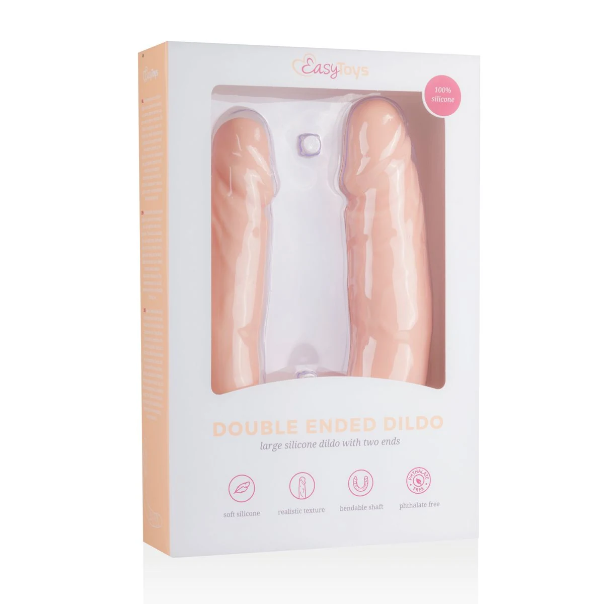 Beige siliconen double ended dildo uit de Easytoys Dildo Collection