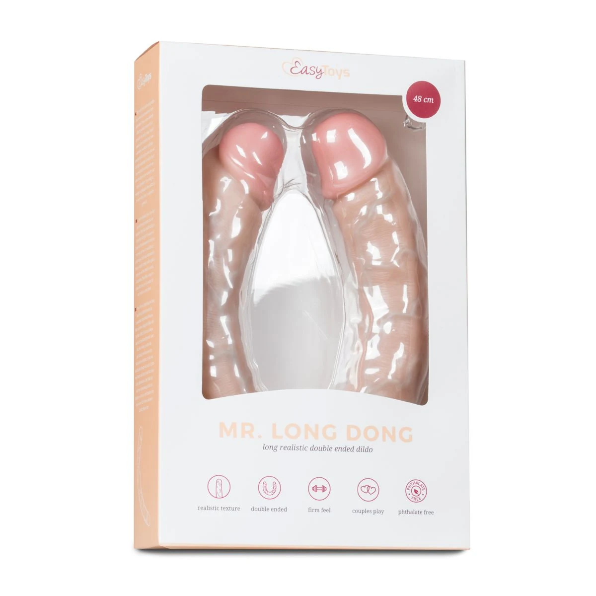 Dubbele dildo beige 50 cm met twee uiteinden