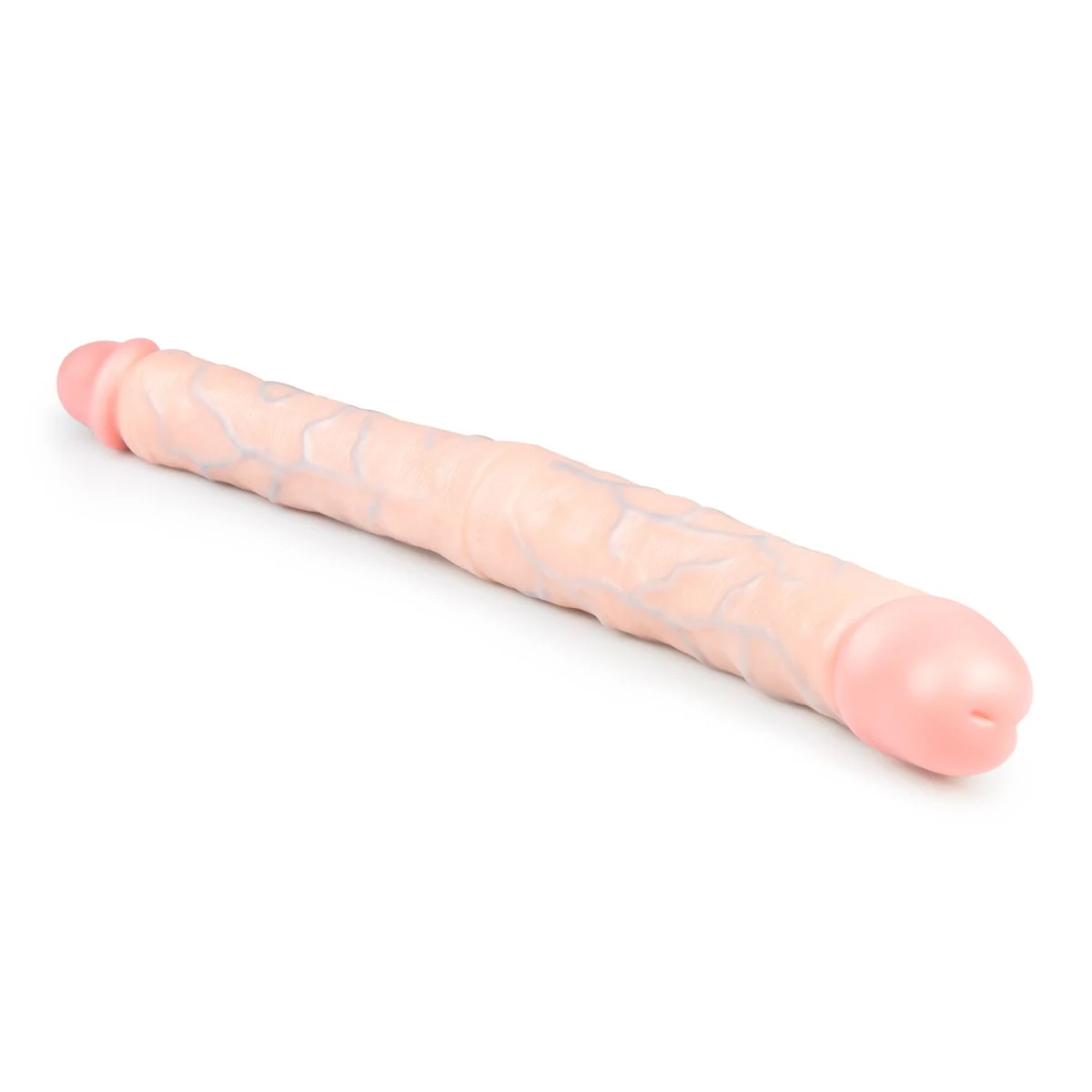 Beige dubbele dildo van flexibel PVC, 50 cm