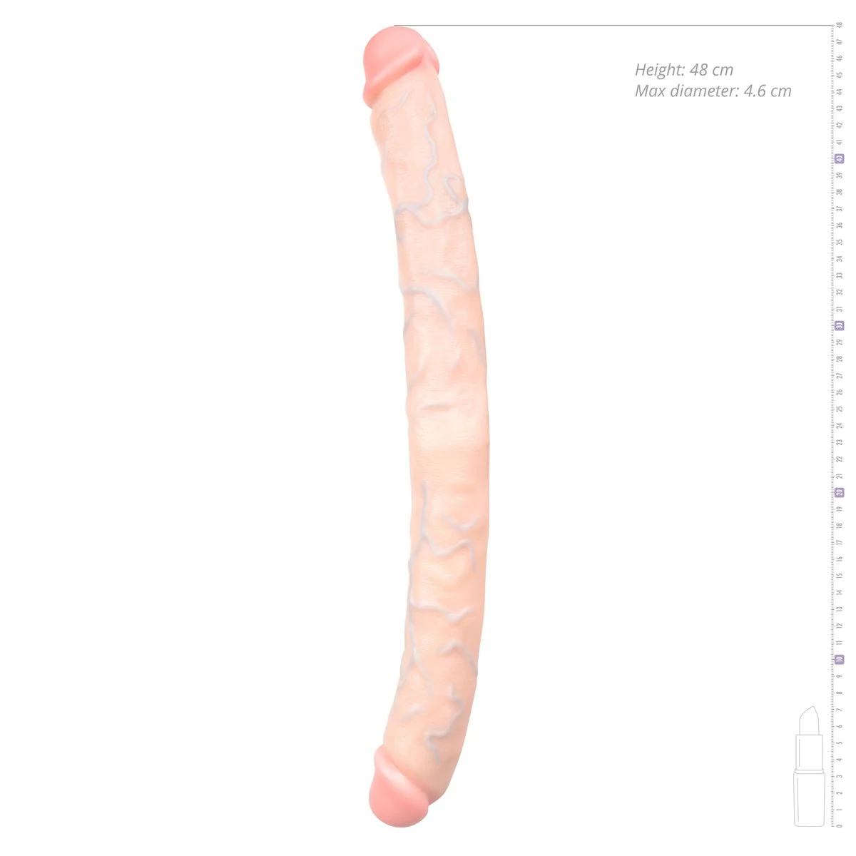 Waterproof dubbele dildo beige 50 cm, unisex