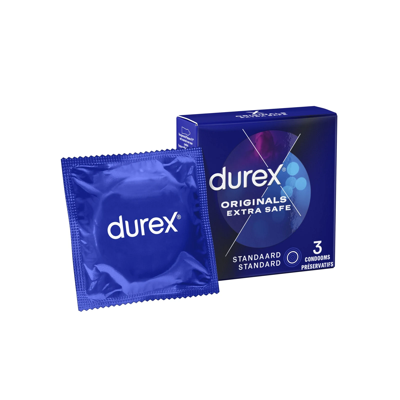 Durex Extra Safe condooms 3 stuks, extra sterk latex met extra glijmiddel