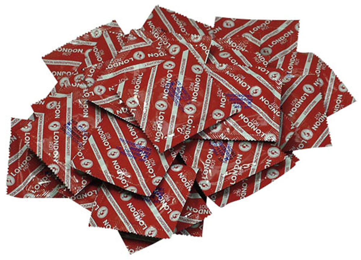 Durex London Red Aardbei condooms, rood, glad, latex, 100 stuks