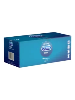 Durex Natural Slim Fit Condooms - 144 stuks, latex condooms met 52 mm breedte
