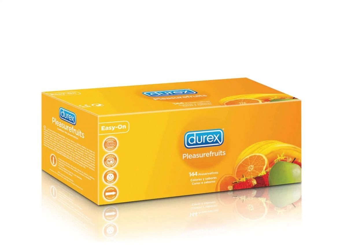 Durex Pleasurefruits 144 stuks condooms met diverse smaken in grootverpakking
