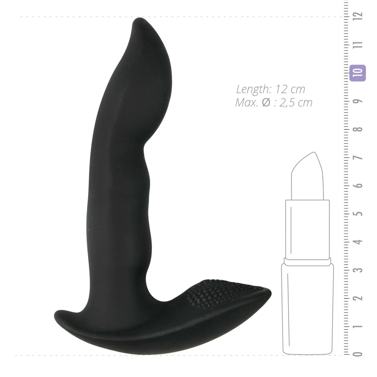Zwarte Dynamic Duke prostaatvibrator van zacht siliconen