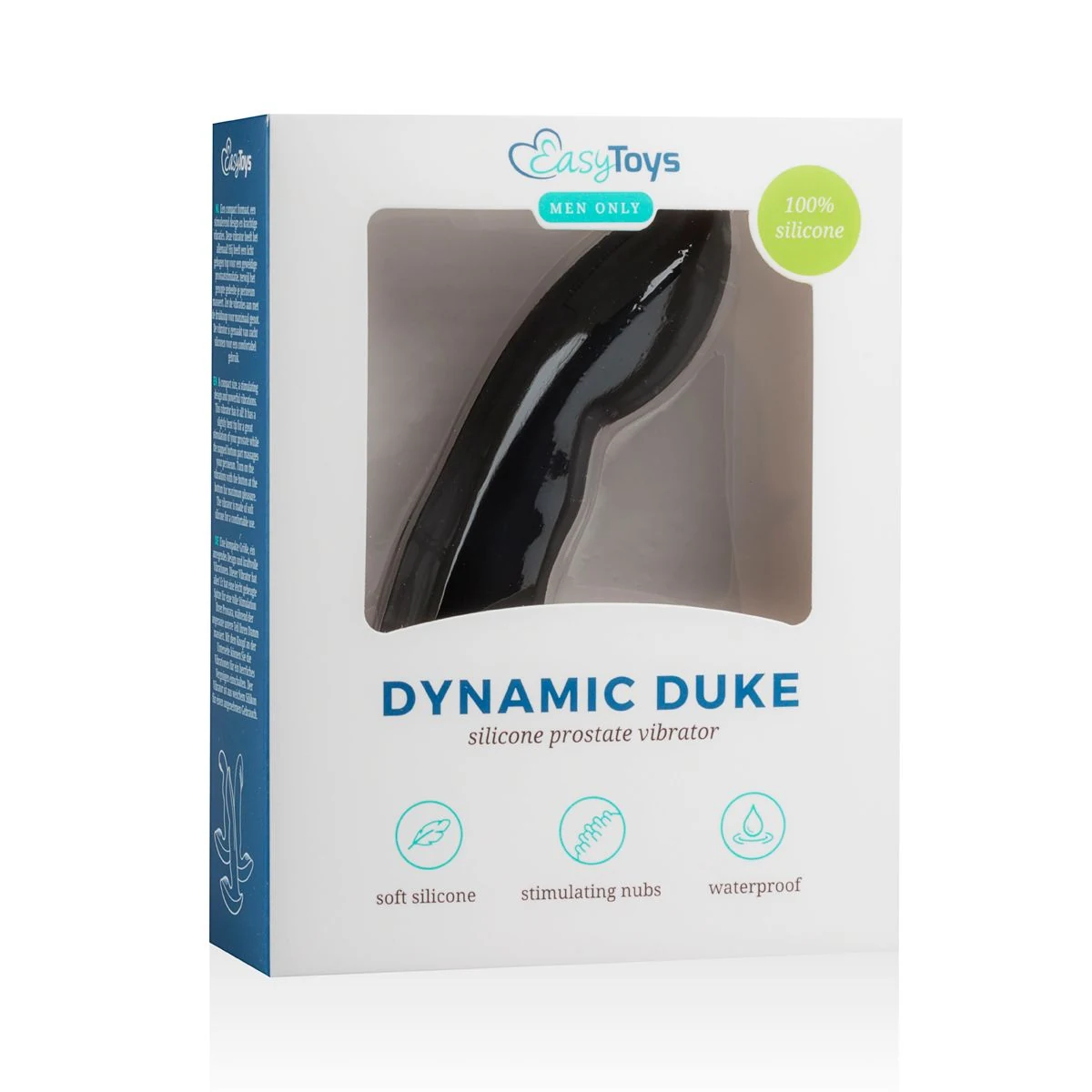 Dynamic Duke prostaatvibrator zwart met pushbutton bediening