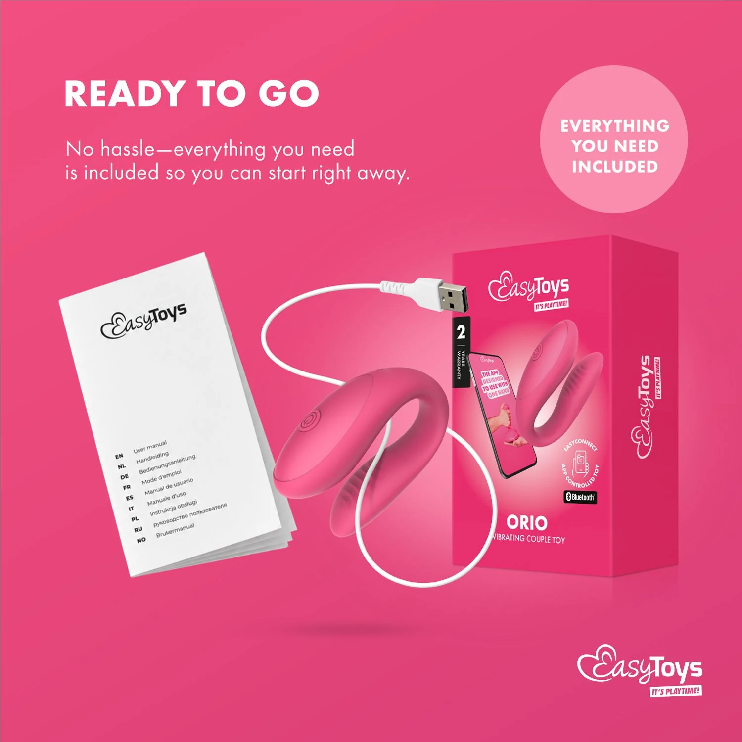 EasyConnect Orion koppelvibrator met ingebouwd reisslot