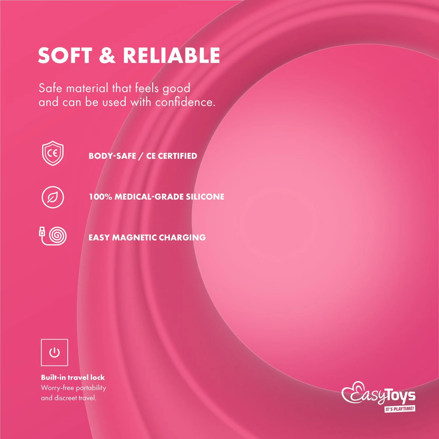 EasyConnect Leo roze cockring voor penis- en clitorisstimulatie