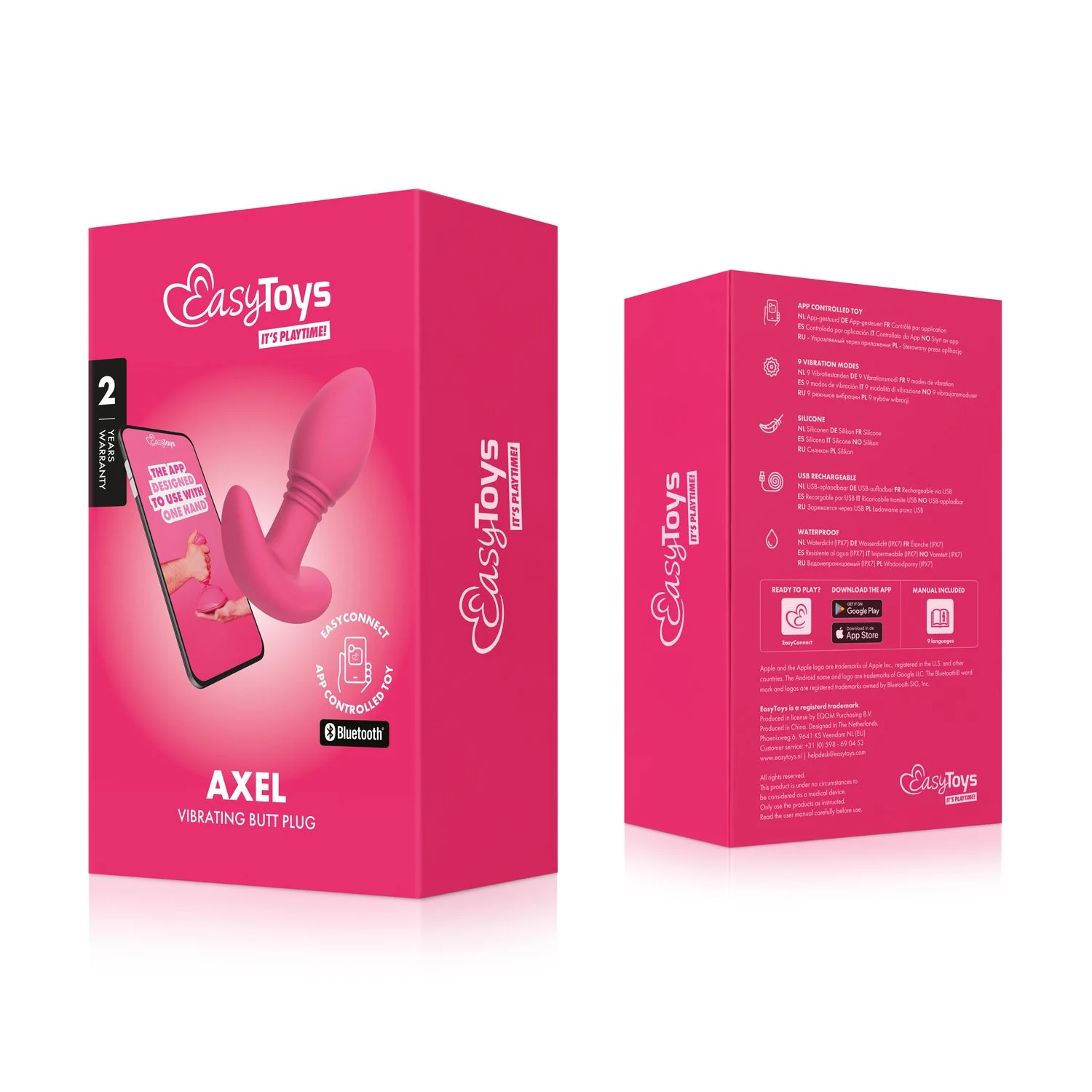 Roze unisex Vibrerende Buttplug Axel van EasyConnect
