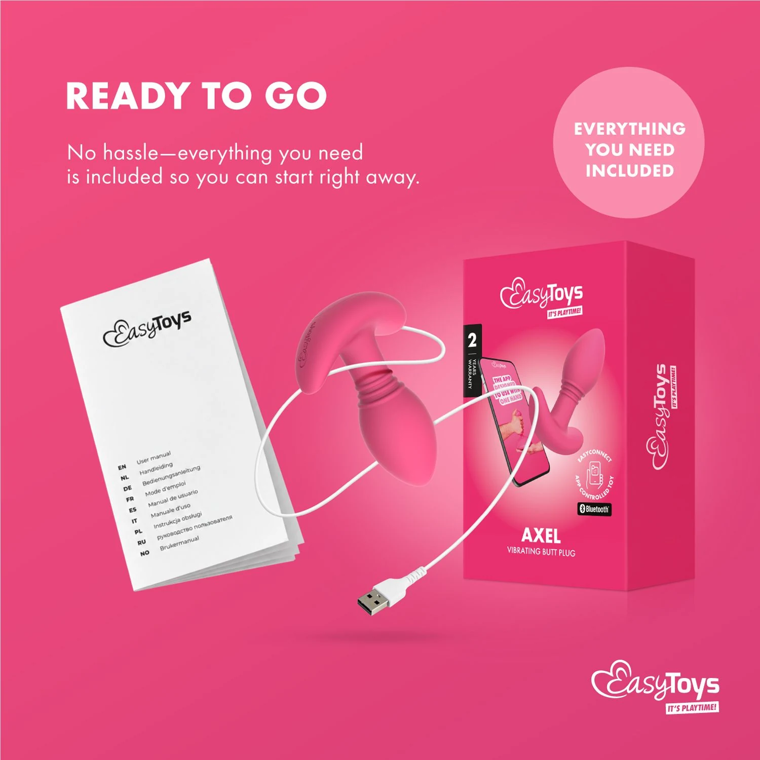 EasyConnect Axel buttplug met smartphone app bediening