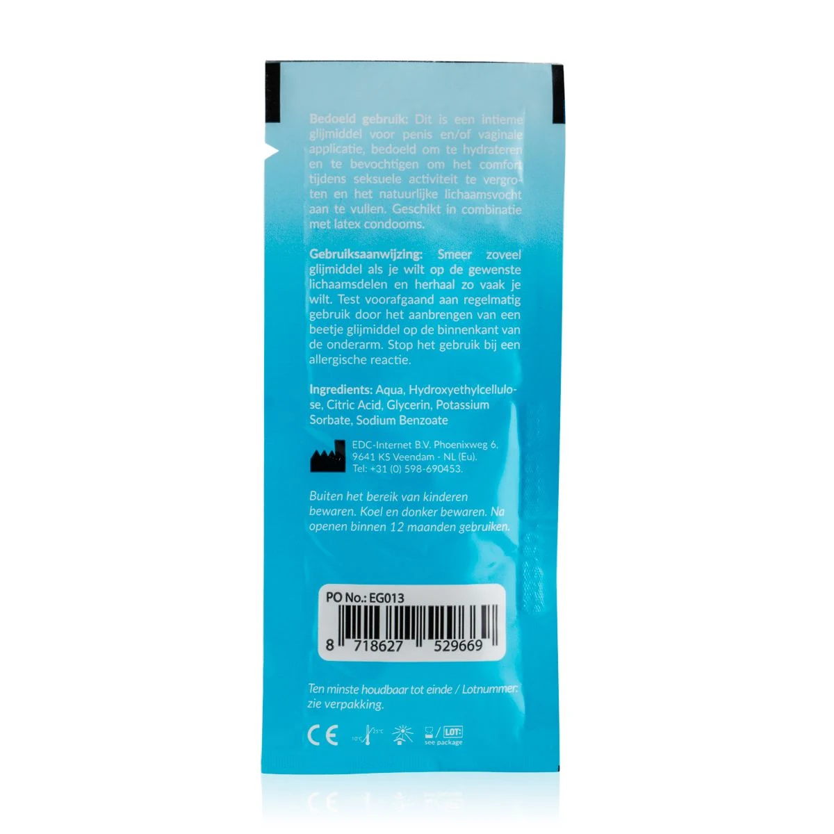 EasyGlide 10 ml zakje waterbasis glijmiddel, veilig met latexcondooms
