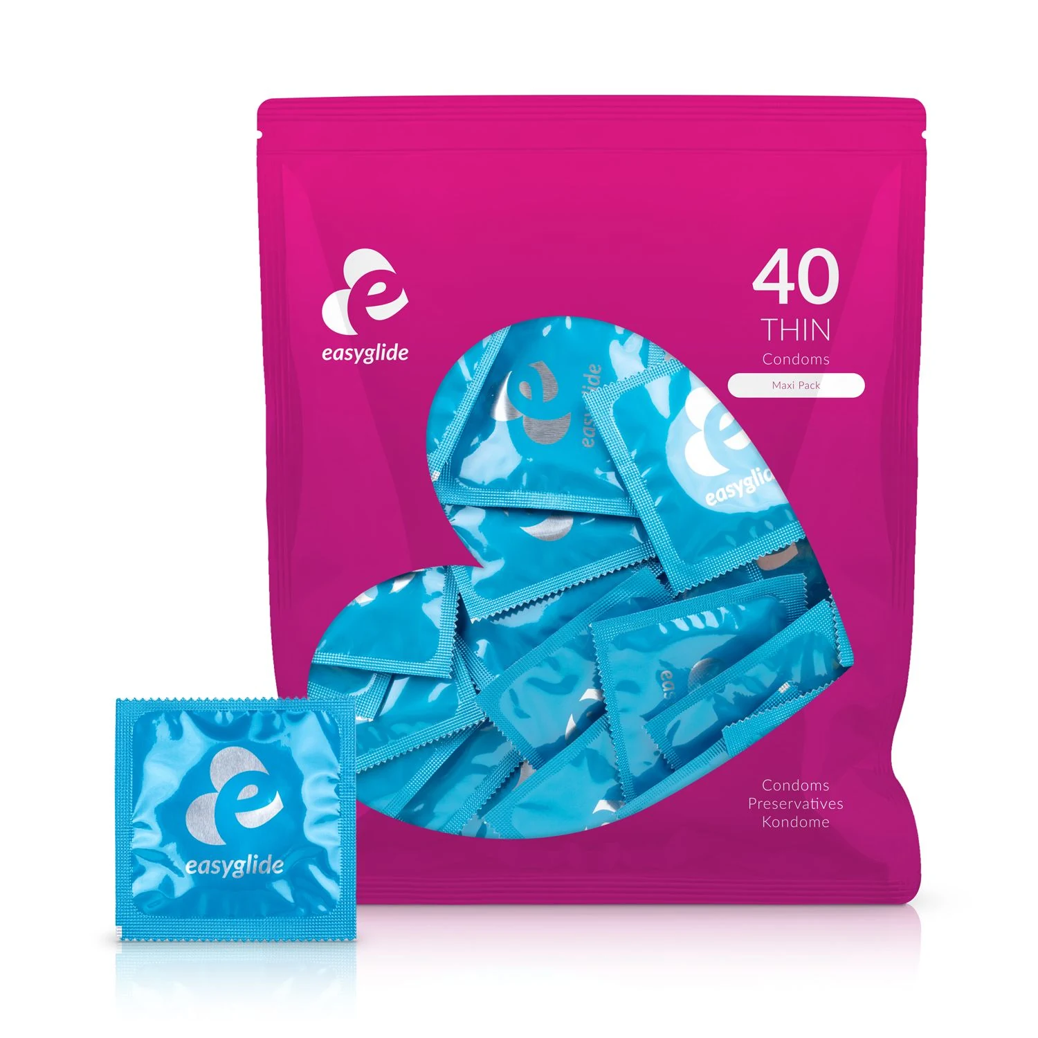 EasyGlide Extra Thin condooms, voordeelverpakking met 40 ultra dunne condooms