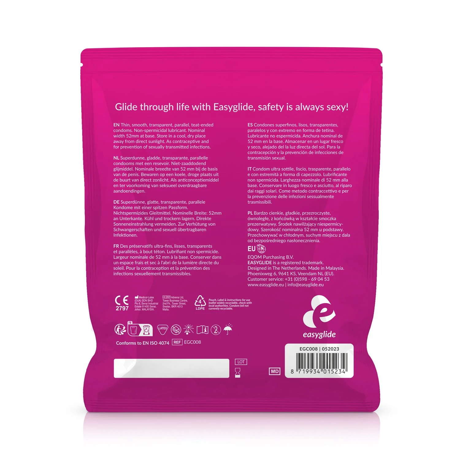 EasyGlide Extra Thin condooms 40 stuks met anatomische vorm en easy-on pasvorm